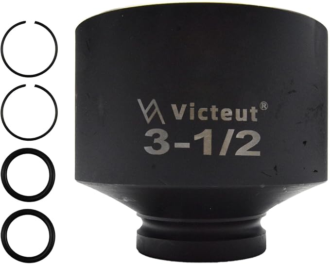 1" Drive 3-1/2" Jumbo Impact Socket, 6-Point, Heat Treated Cr-V Alloy Steel, One-Piece Forged, Surface Phosphating and Blackening Treatment, Anti-rust, Radius Corner Design, No Harm to Nut Corners