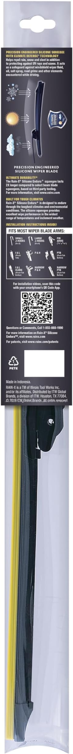 Rain-X 830126 Silicone Endura Wiper Blades, 26 Inch Windshield Wipers (Pack of 1), Automotive Replacement Windshield Wiper Blades With Two Times Longer-Lasting Resilient Silicone Rubber Squeegee