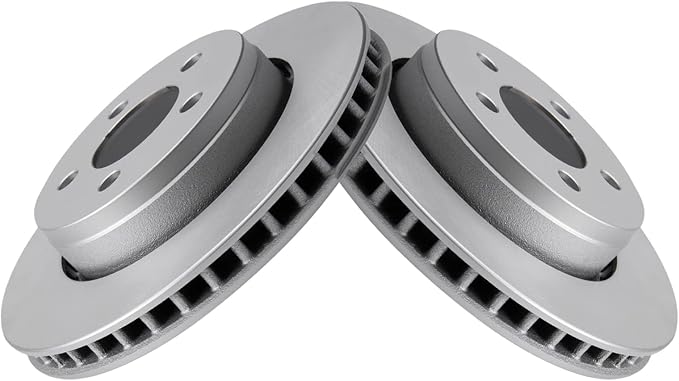 TRQ Front Brake Rotor Set G Coated Vented Compatible with 2007-2011 Dodge Nitro 2008-2012 Jeep Liberty