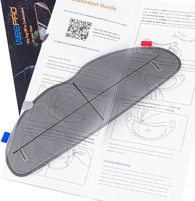 Anti Fog and Smoke Tint Motorcycle Helmet Visor Film,Universal Fit for Most Full Face and Open Face Helmets,Easy Tool Free,Sun Protection