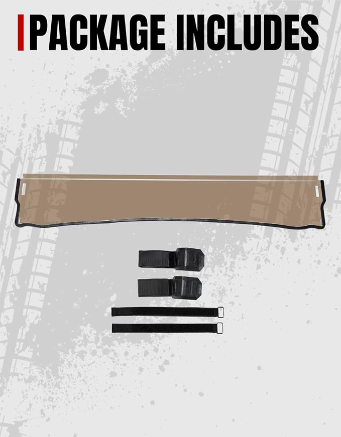 A & UTV PRO Front Dark Half Windshield for Kawasaki Mule Pro, Tinted Windshield for Kawasaki Mule Pro FXT DXT DX FX 2015-2025 Accessories