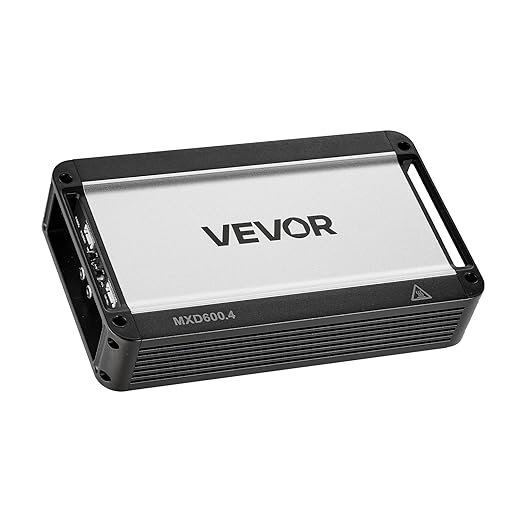 VEVOR 4 Channel Car Audio Amplifier 2 Ohm Stable Bridgeable Class D Full Range Amp Max Power 4 x 420W @ 4 Ohm / 4 x 600W @ 2 Ohm for Car SUV Truck Off-Road