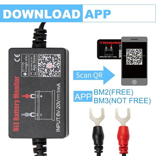 Battery Monitor BM2 BM3 Bluetooth 4.0 Wireless Battery Tester 12V Automotive Battery Load Tester,Automotive Charging and Cranking System Monitor Digital Battery Analyzer for Android & iOS