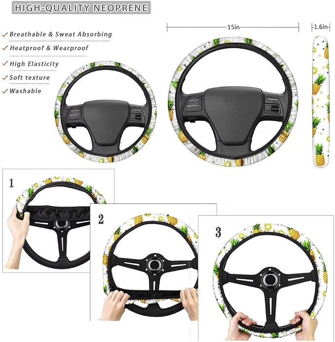 KEIAHUAN Purple Dragon Car Seat Cover Set with Car Headrest Covers for Women Steering Wheel Cover Cup Coaster Handbrake Cover + Gear Shift Knob Cover for SUV Truck Vans Sedans