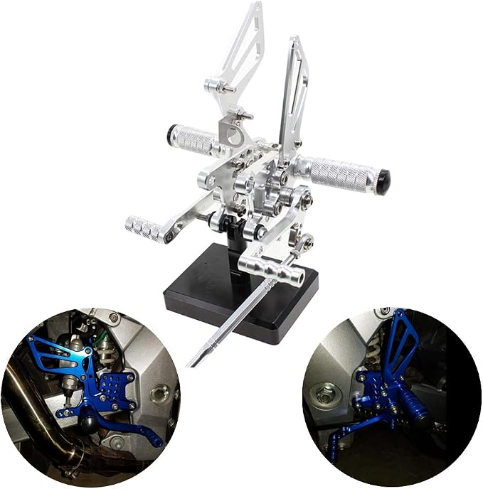 PROCNC Motorcycle Aluminum Rearsets Foot pegs Rear sets Footrest Fit for Suzuki GSXR1000 2000 2001 2002 2003 2004 GSXR750 1996-2005 SV650/SV650S SV1000/S 1998-2014 GSX600 2000-2005 (Sliver)