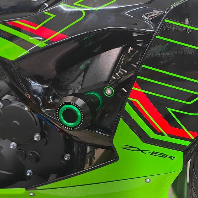 MotorCycle Frame Sliders Fit For Ninja ZX-6R 2024 2025 | zx6r falling Protection ninja zx-6r Anti Collision 2024 zx6r Accessories Frame Sliders 2025 zx6r Accessory ninja BK