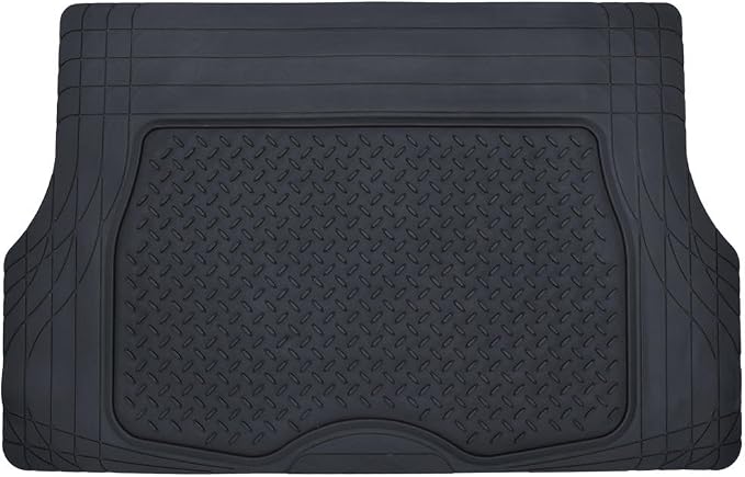 Motor Trend Premium All Weather Rubber Floor Mats for Cars SUV Trucks, Heavy Duty Universal Fit Trim to Fit Protection Floors Liners Full Set (2 Front Mats, 1 Rear Floor Mat, 1 Trunk Cargo Liner) s