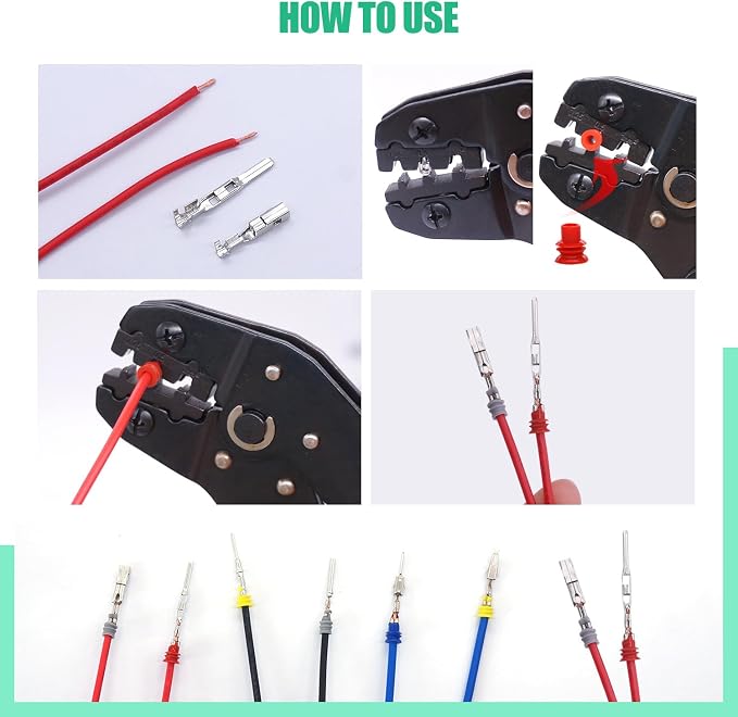Twidec/535Pcs Car Electrical Wire Terminal Pins Connector Kit 1/1.5/1.8/2.2/2.8/3.5mm 26Type Male&Female Connector Pins Terminal Auto Electric Connectors Non-Insulated Plug Removal Crimp Pins