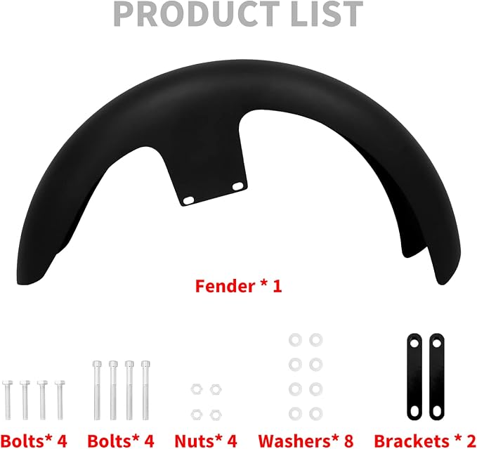 21 inch Front Fender Matte Black Motorcycle Wrap Mudguard for Bagger Models Fit for Harley Touring Road King Electra Glide Street Glide 120/R21