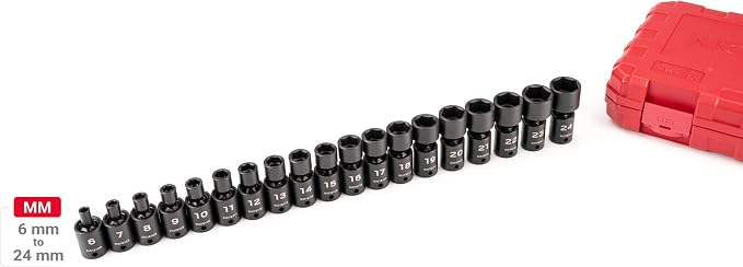 TEKTON 3/8 Inch Drive Universal Joint Impact Socket Set | SID97302