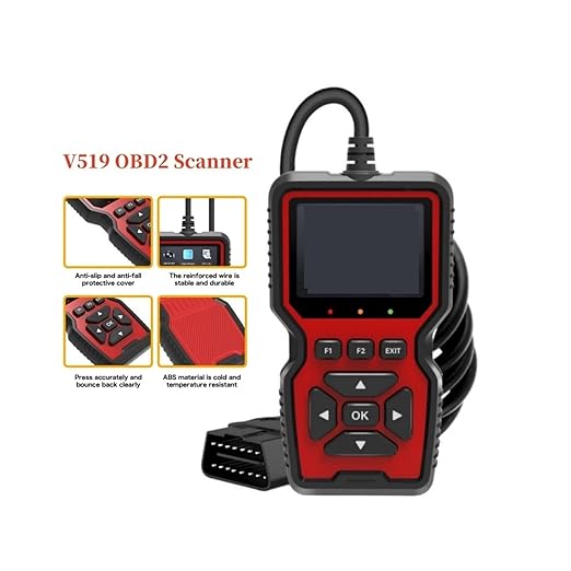 Automobile Fault Detector, V519 OBD2 Scanner Professional Mechanic OBDII Diagnostic Code Reader Tool Car Fault Detector for Check Engine Light