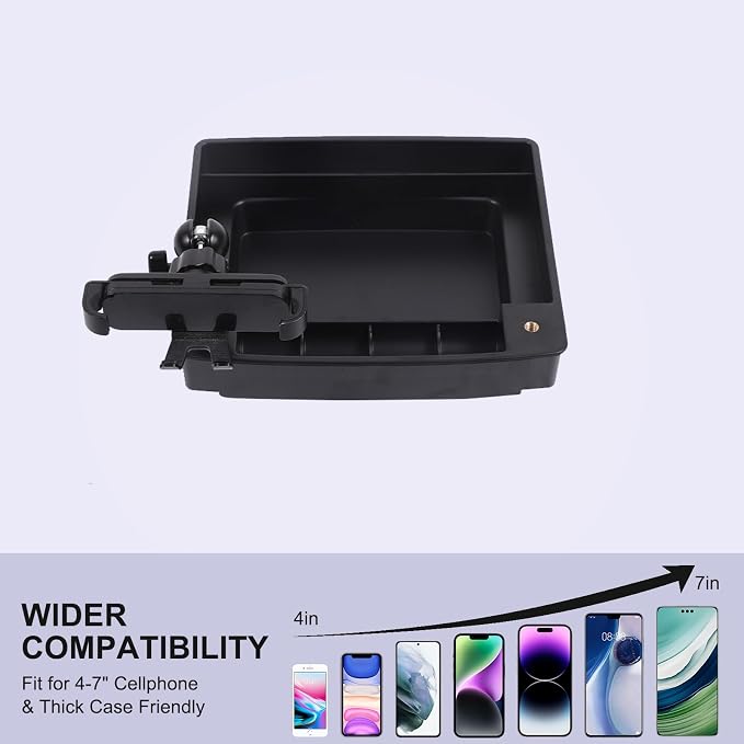 Dash Organizer Tray with Phone Holder Compatible with Nissan Frontier 2009-2017,ABS Car Dashboard Storage Box Organizer Holder Tray Mobile Phone Mount Interior Accessories (Style-C)