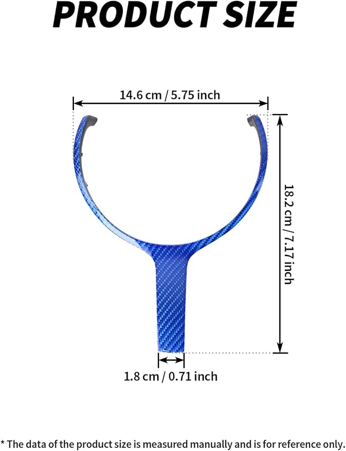 Carbon Fiber Steering Wheel Trim Cover Replacement Compatible with BMW F-Chassis 1/2/3/4/5/6 Series Fits F22 F30 F32 F10 F12 F15 X5M X6M, Car Interior Decorative Modification Accessories