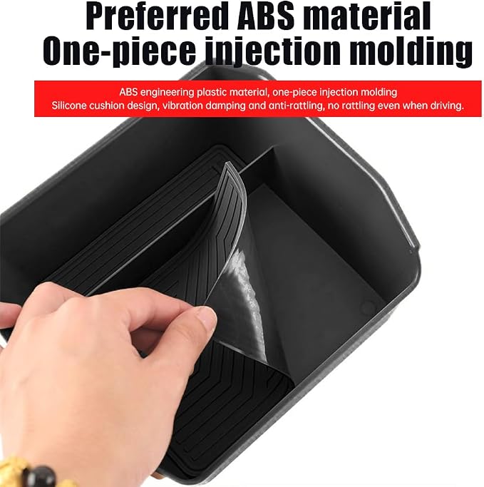 Armrest Storage Box for 2020-2025 2026 Land Rover Defender 90 110 130 Central Console Organizer Tray Bag Protective Pad Decorative Modification Accessories (No Refrigerator Version/Black)