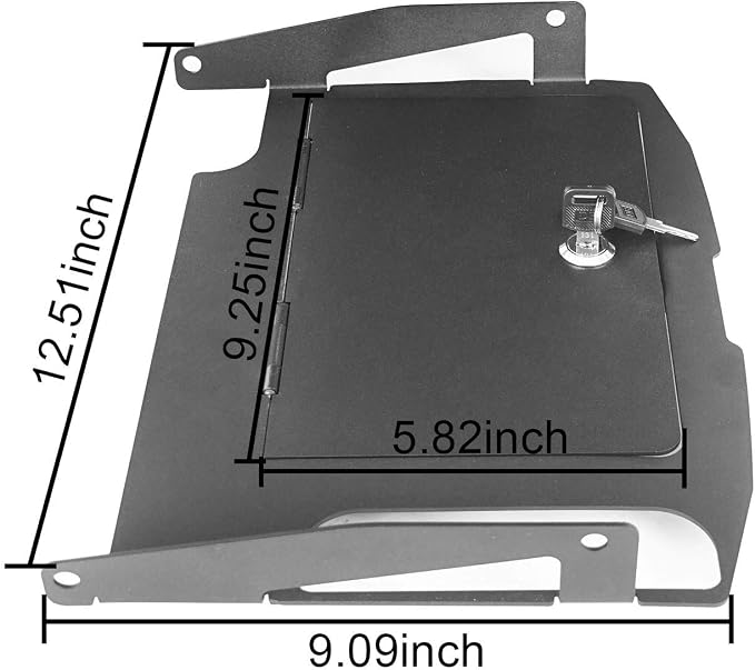 Hooke Road RAM 1500 Security Console Safe Locking Vault Box Center Console Interior Storage for Dodge RAM 1500 09-18 Pickup Truck