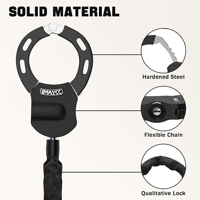 NO Logo Bike Lock - Chain Lock and Bag for Electric Scooter, Motorcycle, Bicycle