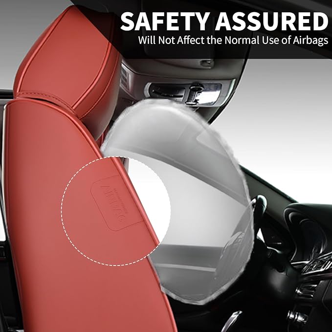 FLORICH Automotive Seat Cover Leather Seat Covers Full Set Front Seat Cover and Back Seat Cover 5 Seats Waterproof Car Seat Cushion Universal Fit for Most Cars Trucks SUV, Red