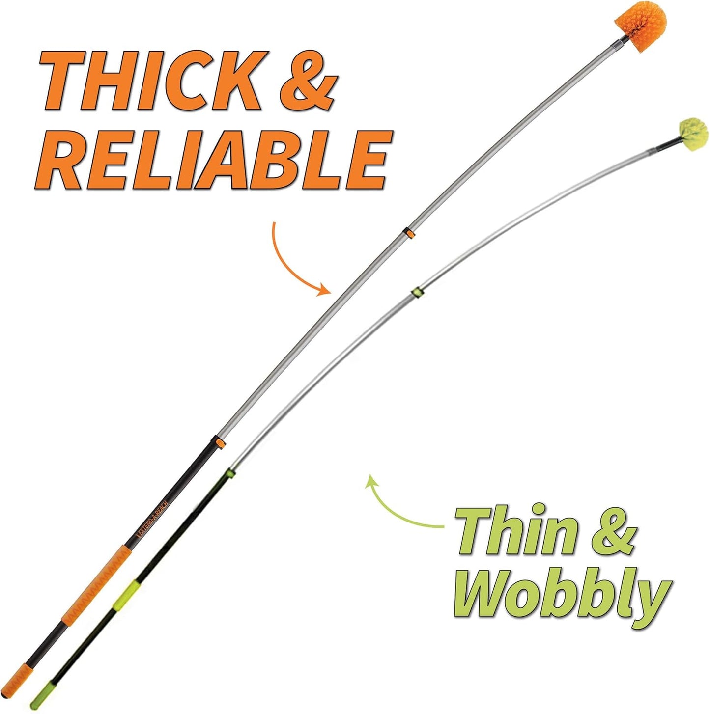 30 Foot High Reach Duster Kit with 5-24 ft Extension Pole // High Ceiling Duster Cleaning Kit with Telescopic Pole // Cobweb Duster // Feather Duster and Ceiling Fan Duster // The Ultimate Dusting Kit