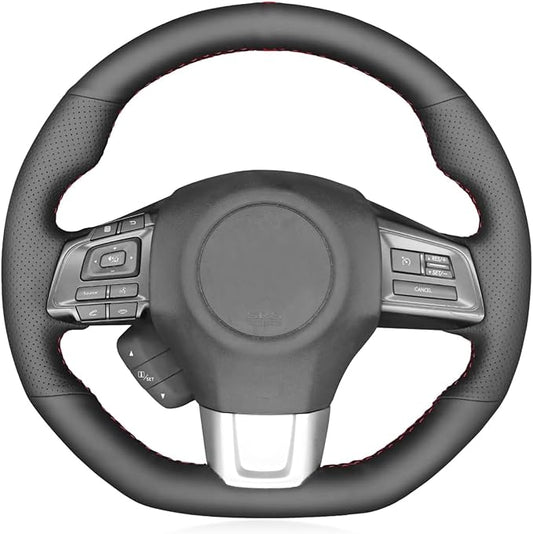 Carbon Fiber Leather Steering Wheel Cover for Subaru WRX STI 2015 2016 2017 2018 2019 2020 2021 / Subaru Levorg 2015-2019 Custom Fit OEM Suede Interior Accessories (4)