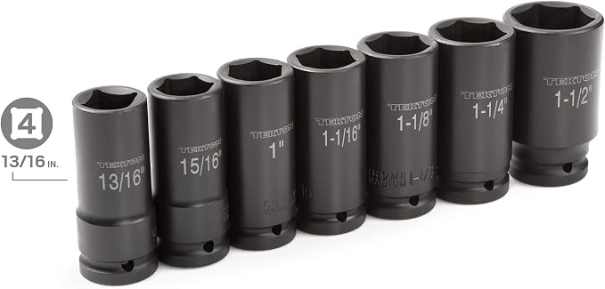 TEKTON 3/4 Inch Drive Impact Socket Set, 7-Piece | 4890