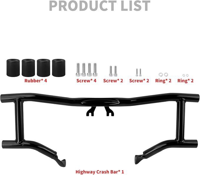 Engine Guard Flat-Out Bar Fit for Harley Touring Street Glide Road Glide Road King Electra Glide Ultra (F- Engine Guard for 14-23 Touring)