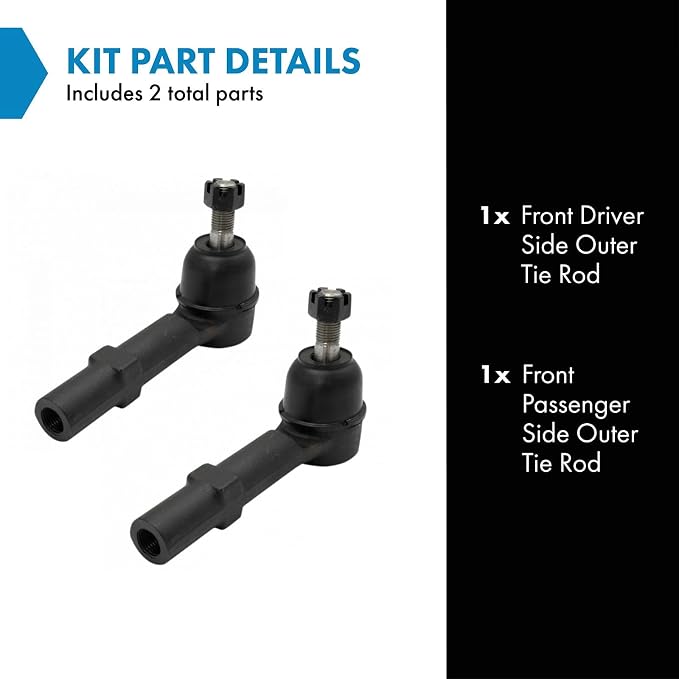 TRQ Outer Driver and Passenger Side Tie Rod Set 2 Piece Compatible with 07-14 Cadillac Escalade ESV 07-13 Cadillac Escalade EXT 07-14 Chevrolet Suburban 1500 07-14 GMC Yukon XL 1500