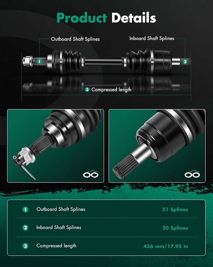 SCITOO CV Axle Drive Shaft Assembly 2000-2005 fits for Honda Rancher 350 Front Left Right