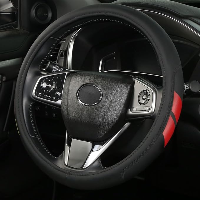 Microfiber Leather Steering Wheel Cover Compatible with Dodge Challenger Charger Durango Avenger Ram