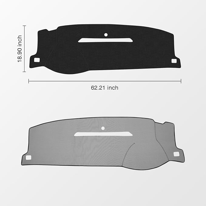 KUST Black Dash Cover for 2007-13 Chevy Chevrolet Silverado 1500 2500 3500 LTZ/Avalanche/GMC Sierra SLT Denali, 2007-14 Chevrolet Tahoe/Suburban/GMC Yukon XL (Only Fit One Glove Box Dashboard)