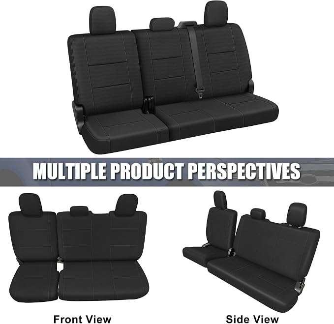 SAPUBK Custom-Fit Rear Seat Covers Replace for 2015-2025 Ford F150 and 2017-2025 F250 F350 F450 40/60 Split Seat, Premium Neoprene Composite Soft Foam Lining Airmesh Breathable Seat Cover