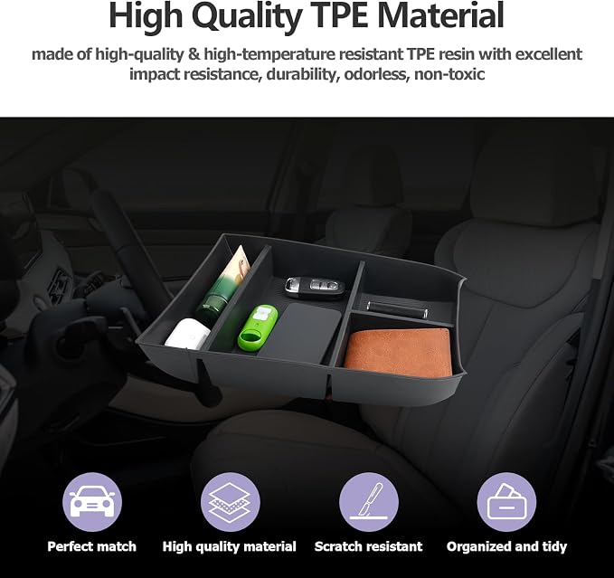 LUWU 2020-2025 Hyundai Palisade SE/SEL/XRT/Limited/Calligraphy Center Console Organizer Armrest Organizer Insert Tray with 4 Compartments,Palisade 2025 Accessories Black