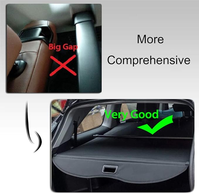 kaungka Cargo Cover for 2016 2017 Hyundai Tucson 2018-2021 Retractable Trunk Shielding Shade Black (Updated Version:There is No Gap Between the Back Seats and the Cover)