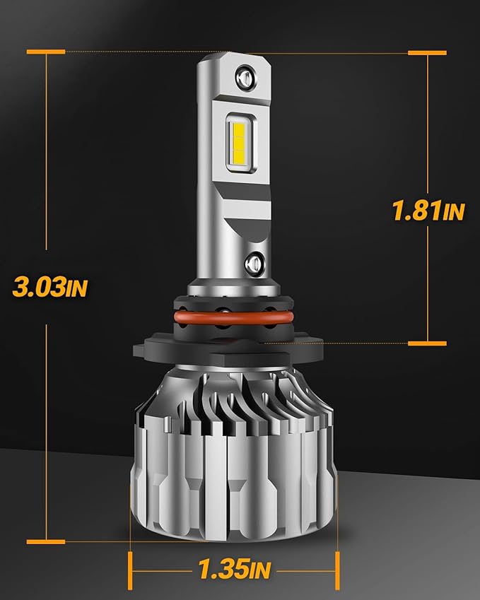 SEALIGHT 9012/Hir2 Bulbs 66000 LM Ultra-Bright 6500K White, S6 9012 Light Bulbs, Real 1:1 Size for Vehicle, Hir2 Fog Lights 80,000hrs+ Lifespan, CANbus-Ready Plug and Play, IP68, Pack of 2