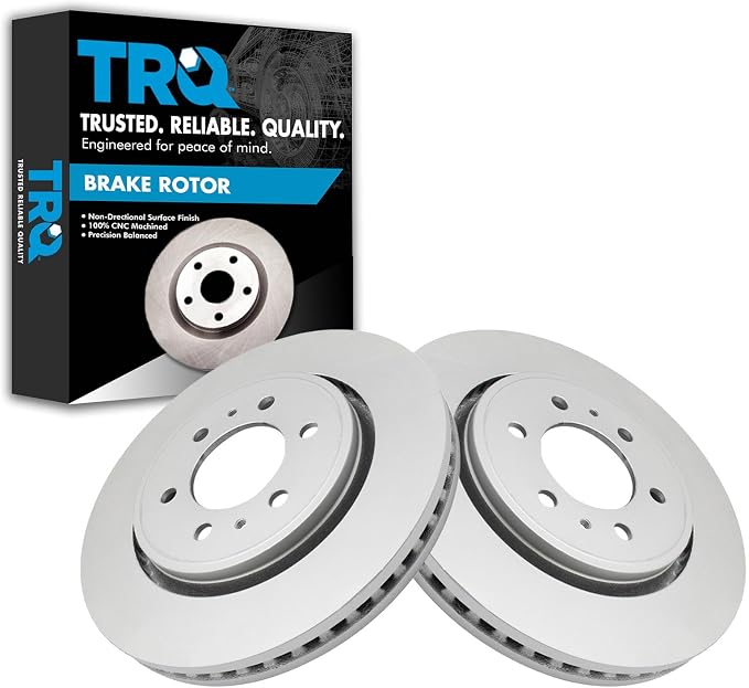 TRQ Front Brake Rotor Set G Coated Vented Compatible with 2007-2021 Ford Expedition 2010-2020 F-150 2007-2023 Lincoln Navigator