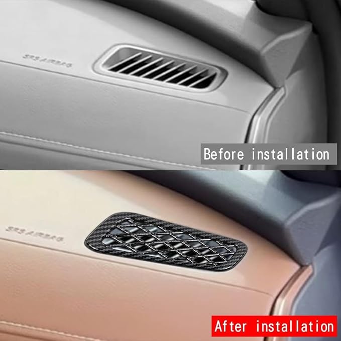 2Pcs Dashboard Upper Left and Right Air Vent Outlet Cover Compatible with Toyota Grand Highlander 2024 2025 2026 Fit for 2024-2026 Grand Highlander ABS Accessories(Carbon Fiber)
