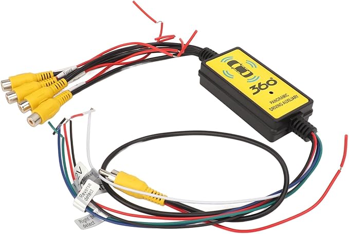 Car Backup Camera Splitter Switch 4 Input, 1 Output Intelligent Car Video Switcher Converter Comes with Remote Control