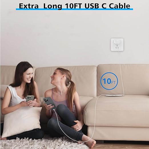 iPhone 17 16 15 Charger Fast Charging, 2Pack 20W Apple Type C Wall Charger Travel Block with 6FT Long USB C to USB C Fast Charging Cable Cord for iPhone 17/17Pro/Pro Max/17 Air/16 15 Pro/Pro Max, iPad