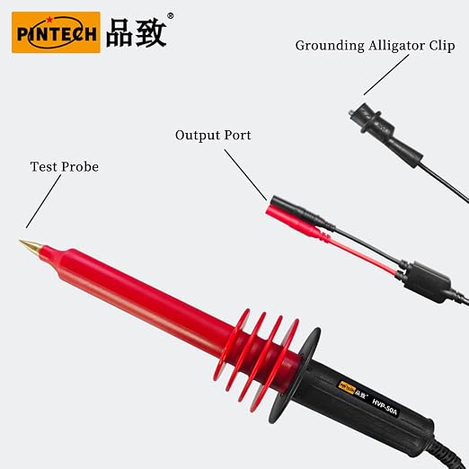 PINTECH 50kV High Voltage Probe for Multimeter,±1% Accuracy, Multimeter Probe Attenuation Ratio 1000:1, Upgraded HVP-50, HVP-50A