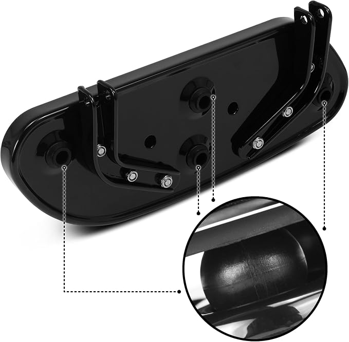 Motorcycle Streamliner Driver Rider Footboard Floorboard Fit for Harley Touring Electra Glide Road Glide Street Glide Road King 1986-2024 Softail 1986-2017 (Black)