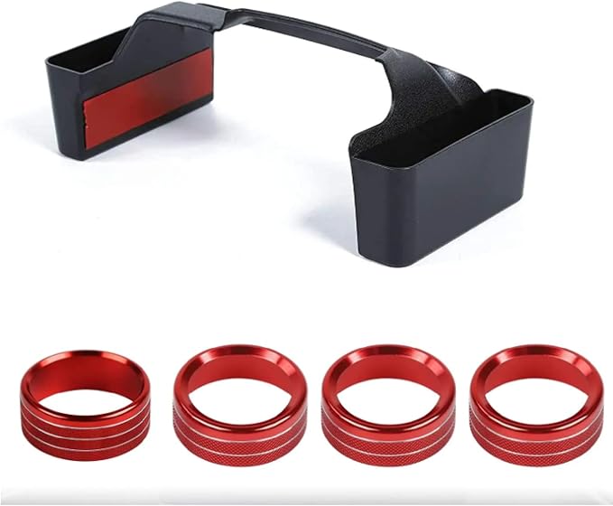 JWWY Center Consoles Gear Shift Storage Box & Air Conditioner Headlight Switch Knob Trim Set
