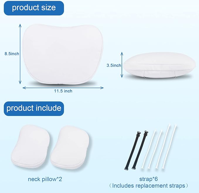 2 Pack Car Headrest Neck Pillow for Tesla Model 3 Model Y S X & Cybertruck Accessories, Car Seat Pillow Head Neck Rest Cushion(Upgrade White)