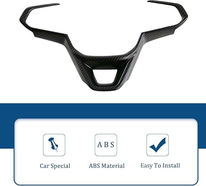 1 Pcs Center Steering Wheel Protection Cover FrameTrim for Chevrolet Trailblazer 2024-2026 Interior Accessory (ABS Imitation Carbon Fiber Pattern)