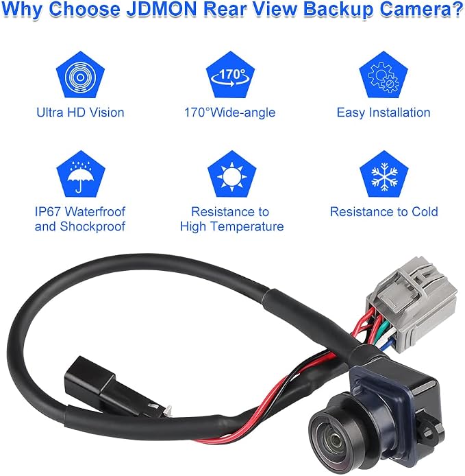 JDMON Backup Park Assist Rearview Camera Compatible with Dodge Journey 2012-2020 Replacement for 590-143 56054158AB 56054158AC 56054158AD