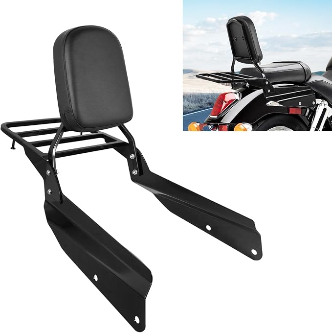Motorcycle Passenger Backrest Sissy Bar With Back Rest Cushion Pad And Luggage Rack Compatible With For Honda VTX1300 VTX1800 N/R/S/T 2002-2009 Backrest