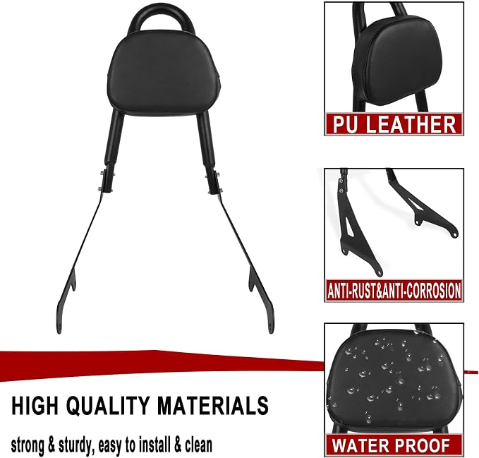 Detachable Backrest Sissy Bar Replacement for Yamaha Stryker XVS1300 XVS 1300 2011-2019 Motorcycle Passenger Backrest(without luggage rack)