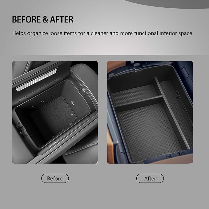Center Console Organizer for 2026 Hyundai Palisade Armrest Box Organizer & Lower Organizer for 2026 Palisade (Calligraphy, Hybrid Calligraphy) Accessories (Only for 7-Seat)