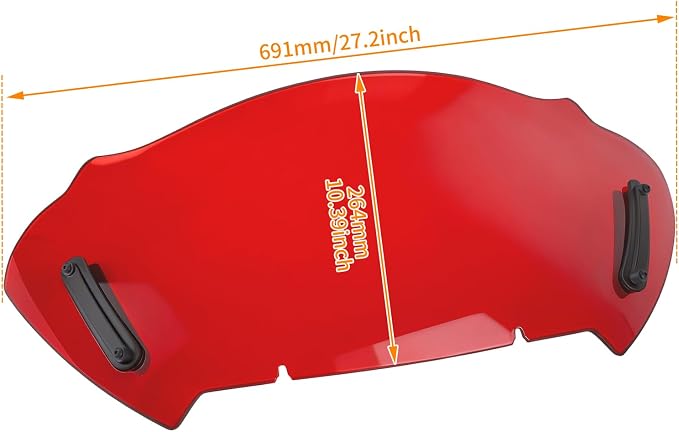 10" Windshield Windscreen Wind Splitter Fit For Harley Road Glide 2023.5-2026 Red