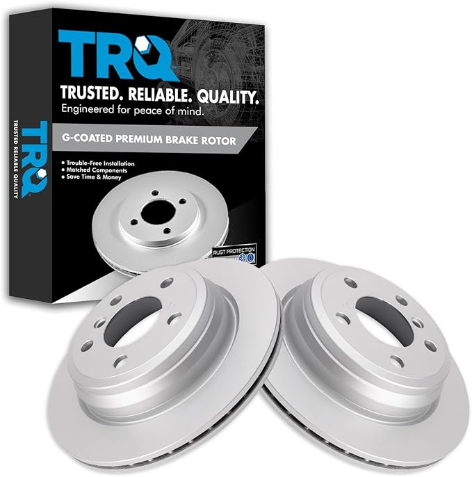 TRQ Rear Brake Rotor Set Compatible with 2013-2020 BMW