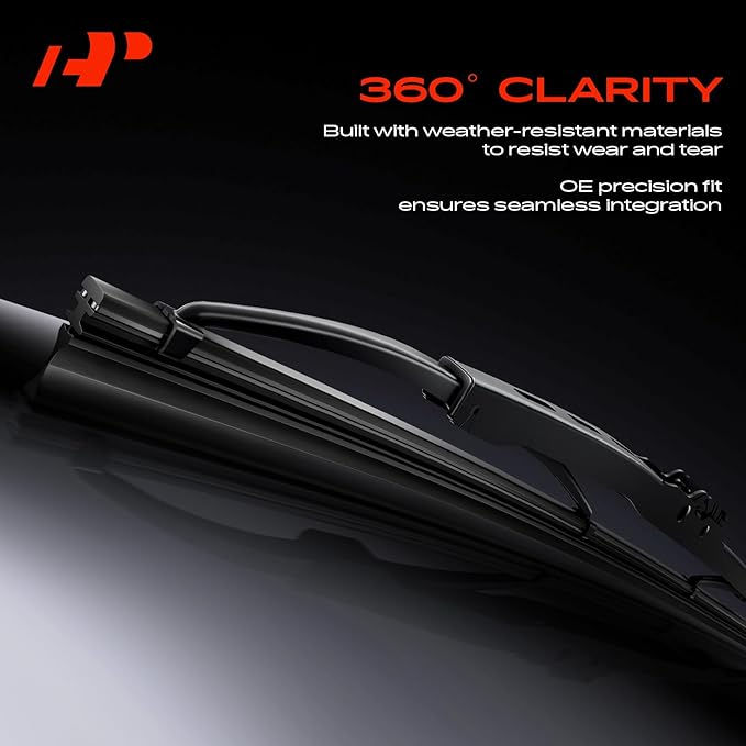 A-Premium 26"+16"+12" Windshield Wiper Blades Compatible with Nissan Kicks 2018-2024 - Front Rear Wipers Blade Set for Hook/Snap Claw Arm Connector, with Wear Indicator & Towel (Pack of 3)