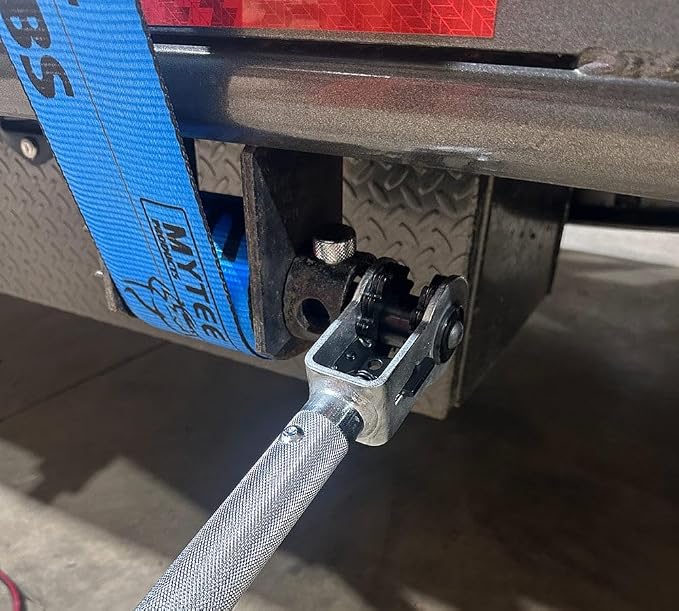 Mytee Products 39.5" Standard Ratcheting Winch Bar for Flatbed Trailer - Chrome Carbon-Steel Ratchet Winch Bar with Non-Slip Handle & Slip Resistant Tip for Secure Operation